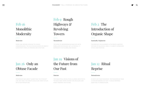 Foundry is one of Josh's favorite picks for a template with an outstanding blog component.