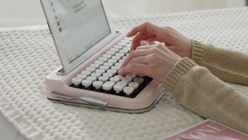 person using the PENNA keyboard