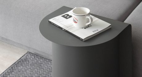 A Useful, Semicircular Table Made of Only Metal