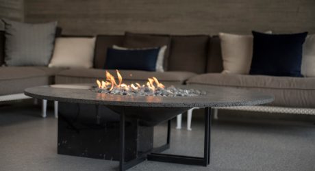 Peca Designs UMO Fire Pit Made From Volcanic Rock, Marble and Metal