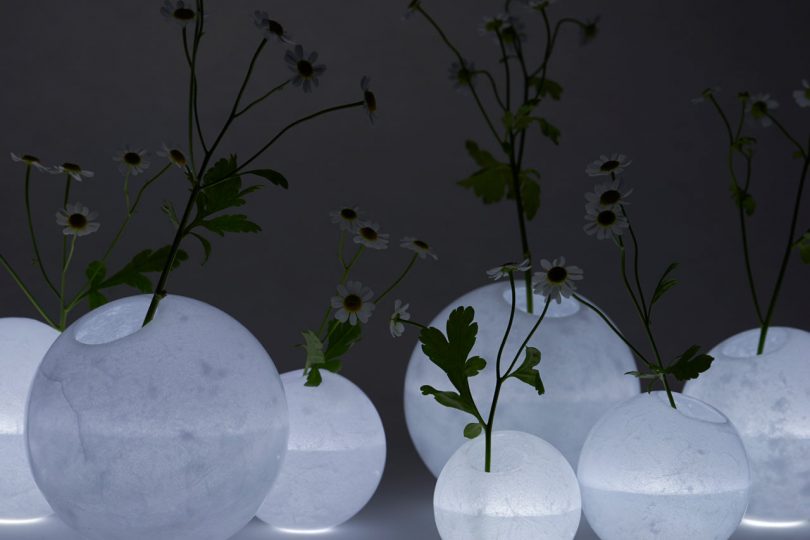 Disguise: Moon-Like Vases Made from Layered Wax by we+