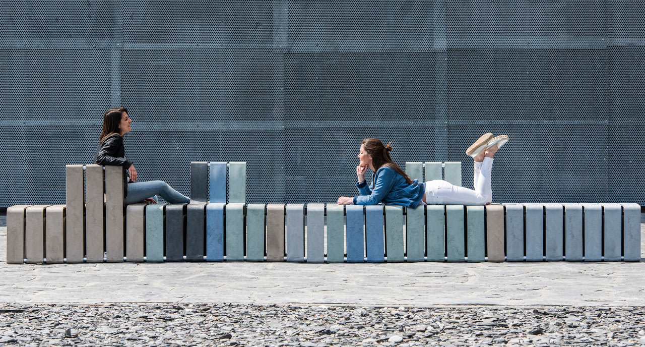 Sustainable Outdoor Seating Made from Yogurt Cups by Studio Segers