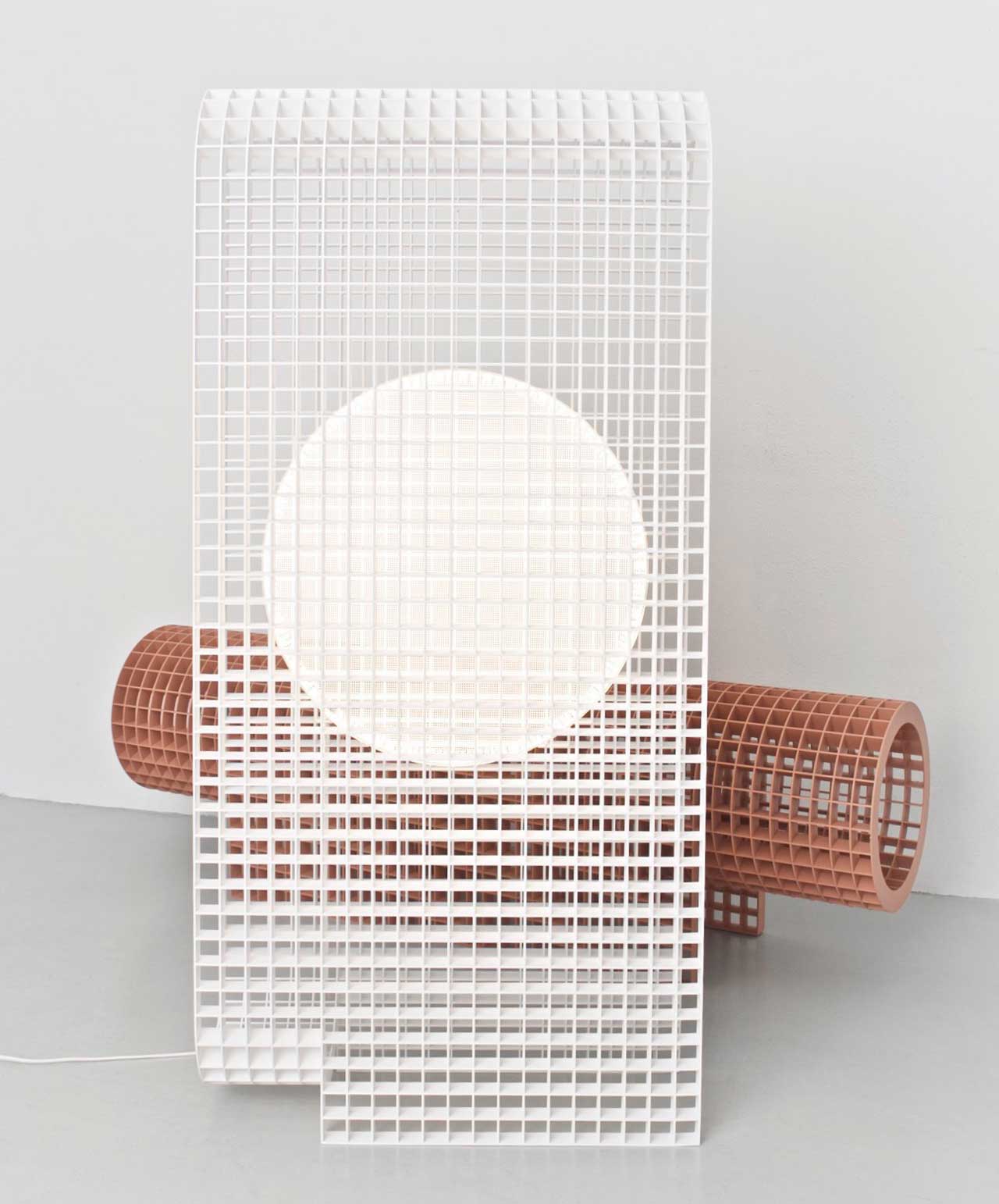 Matrix: A Light and Bench Built From a Grid Structure by OS & OOS