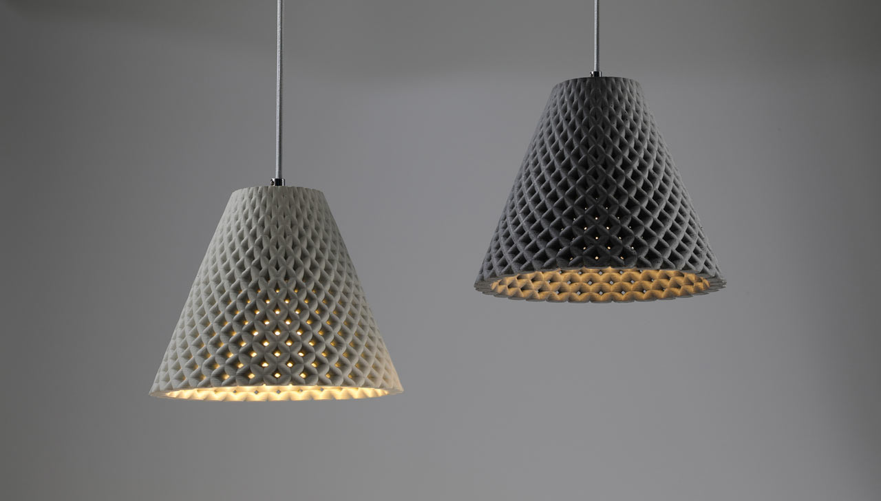 HELIA Concrete Mesh Light Fixtures by Dror Kaspi for ARDOMA Design