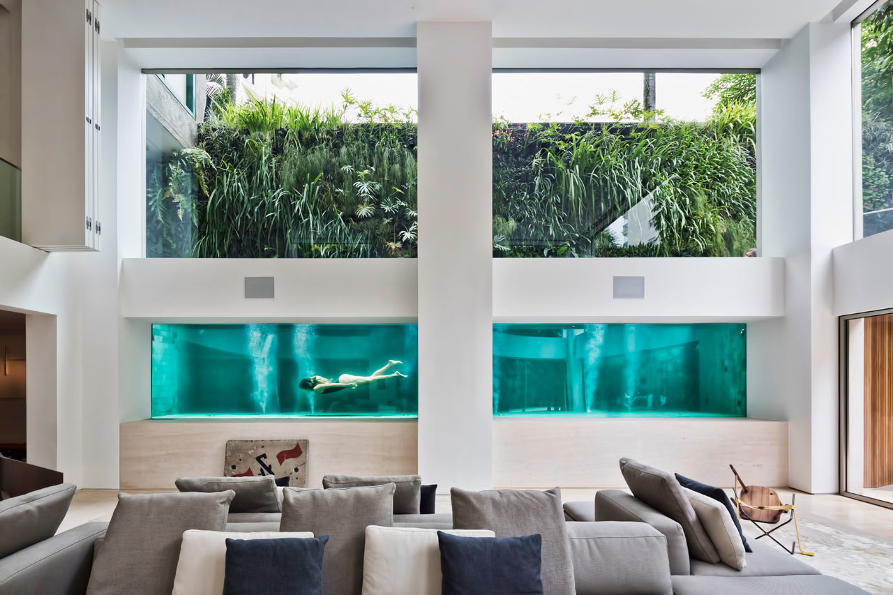 A Brazilian Duplex with a Pool That Becomes Art by Fernanda Marques