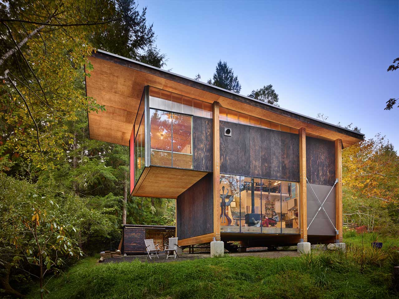 An Artist's Studio in the Woods of Washington State by Olson Kundig