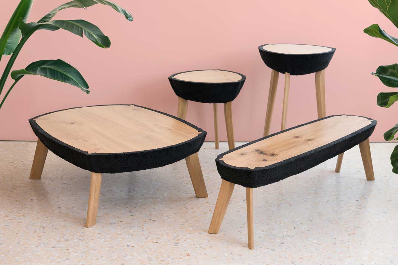 The Fikra Tables Are Made Using Recycled Rubber Crumbs