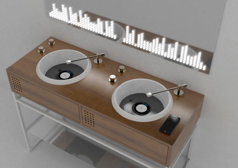 Olympia Ceramica Introduces Vinyl Inspired Bathroom Sinks by Gianluca Paludi