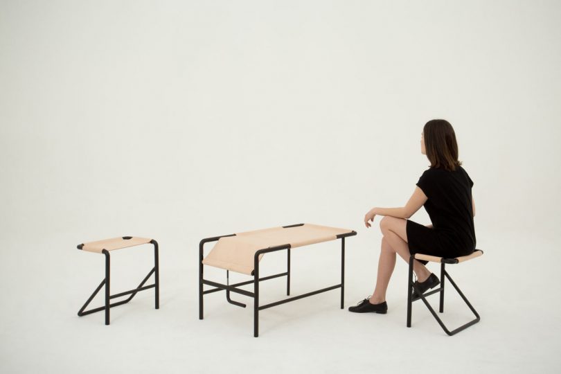 Isola: A Leather Coffee Table by Pierre-Emmanuel Vandeputte