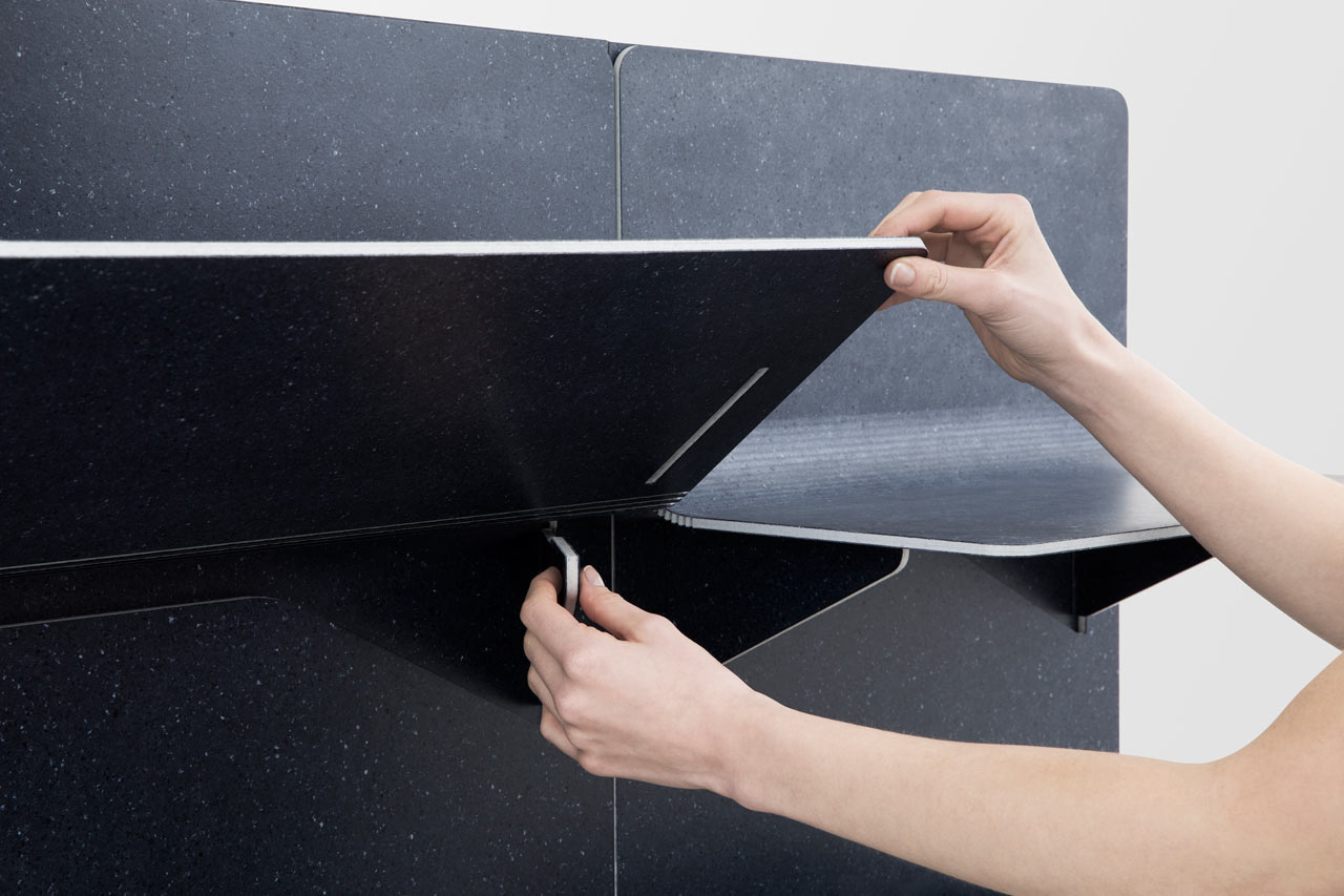 SHIFT: A Flexible Shelf System by LAYER for Kvadrat Made From Upcycled Textiles