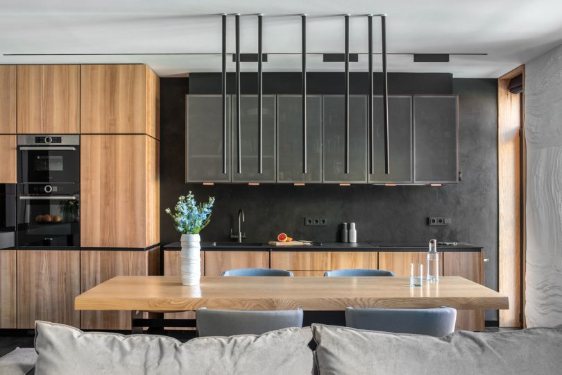Two Apartments Merge into a Modern Apartment for a Family in Ukraine