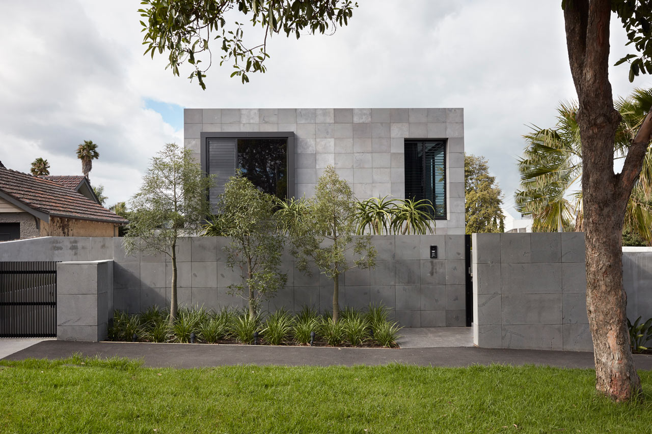 The Bluestone Clad Quarry House in Brighton, Australia by Finnis Architects