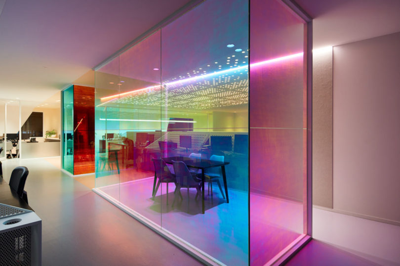 Ambience Designs an Office for Studio Y That Produces an Evolving  Kaleidoscope of Color All Day