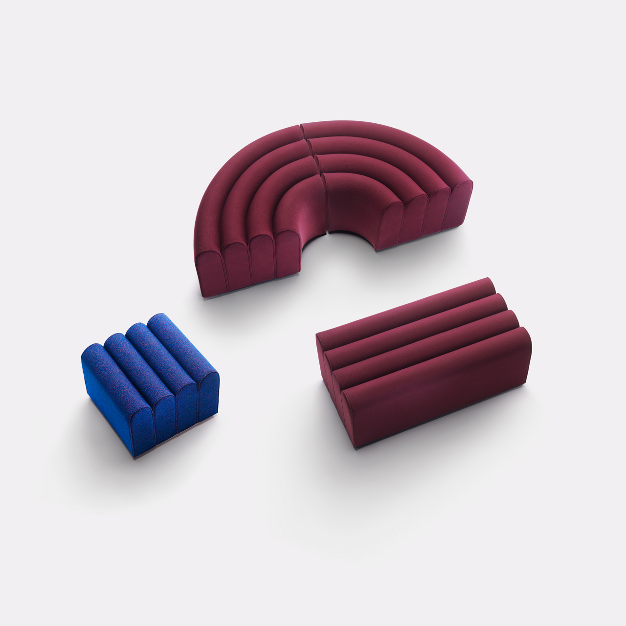 The Arch-Inspired Arkad Pouf Collection by Note Design Studio for Zilio A&C