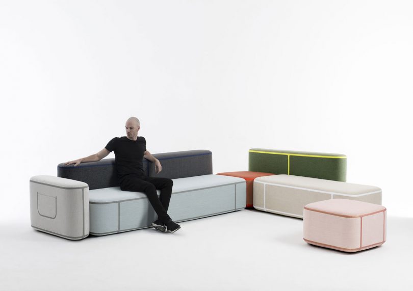 Benjamin Hubert’s Tape Modular Seating Adds an Element of Fashion