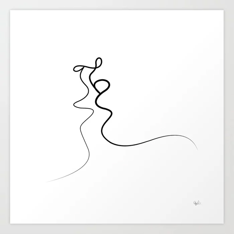Abstract Female Face Line Art Drawing. Woman Head Minimalist One Line  Drawing. Woman Abstract Vector Illustration for T-shirt, Print Design, Wall  Decor, Social Media. Stock Vector | Adobe Stock