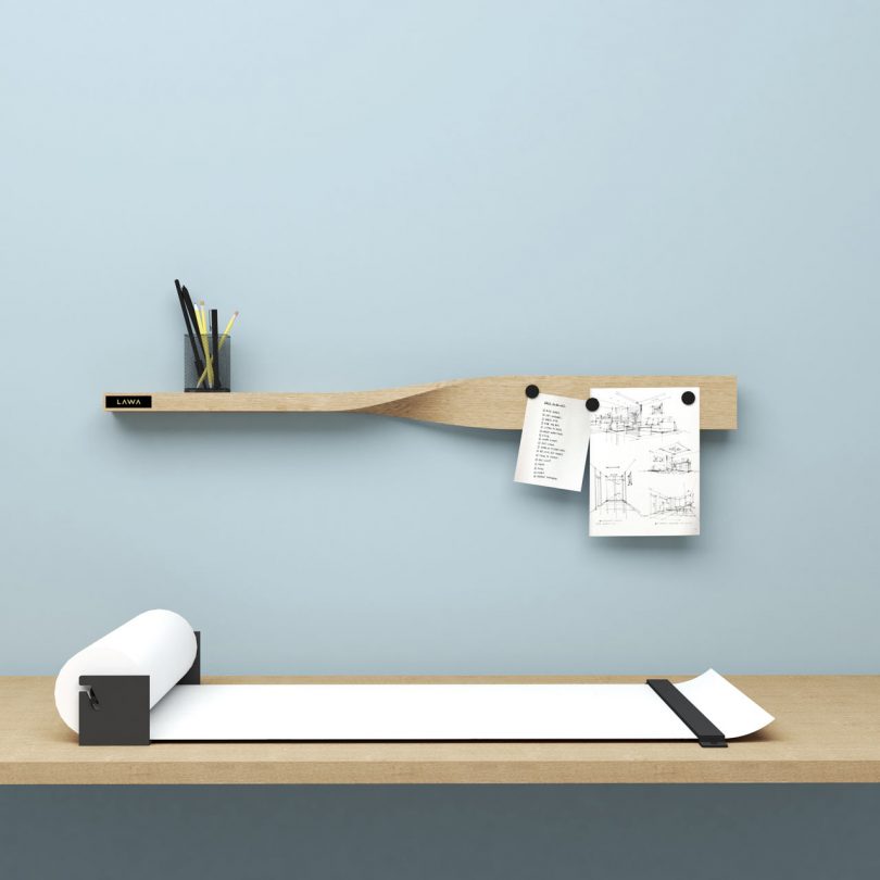 LAWA DESIGN Designs the Twist Shelf That Doubles as a Magnetic Board