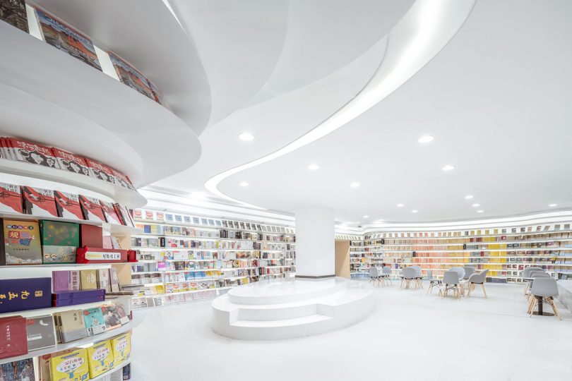 An All-White Bookstore in Xi’an, China That Lets the Books Add the Color