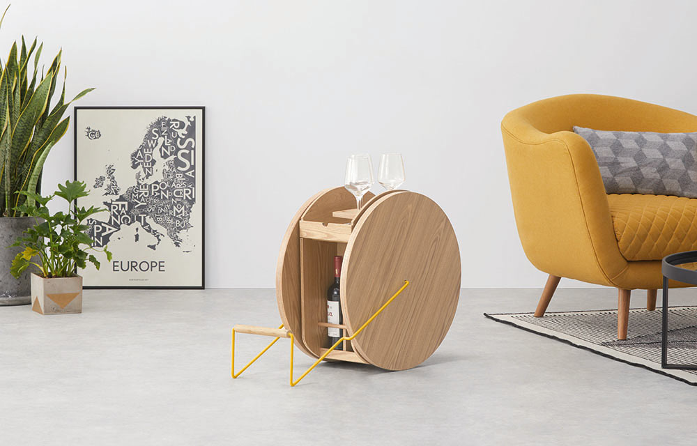 The ROWND Drinks Cabinet Takes Bar Carts to a Whole New Level