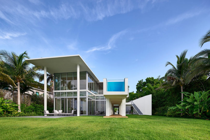 A Waterfront Home on Biscayne Bay with a Dramatic Cantilevered Pool