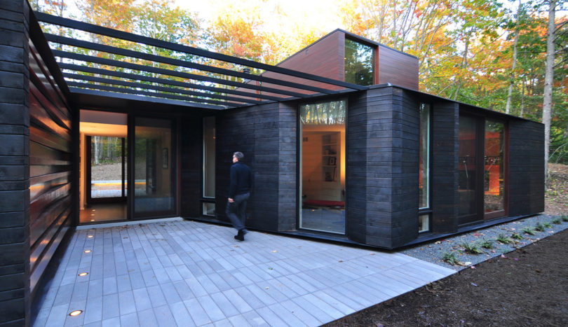 Pleated House Resides in a Forest on the Shores of Lake Michigan