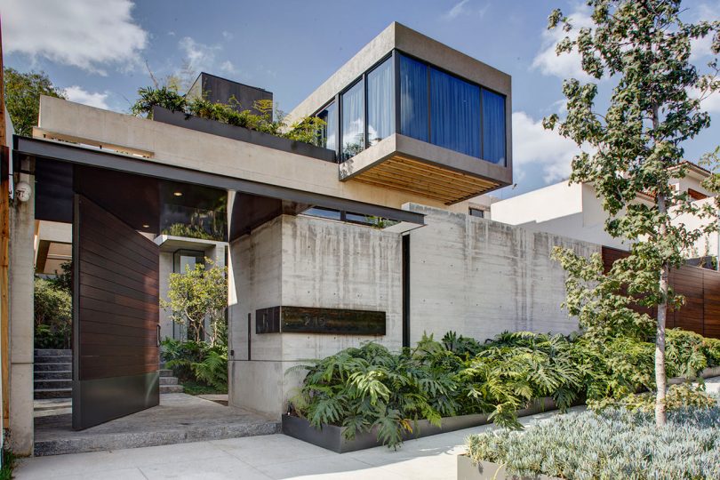 A Concrete House in Mexico City Surrounded by Gardens