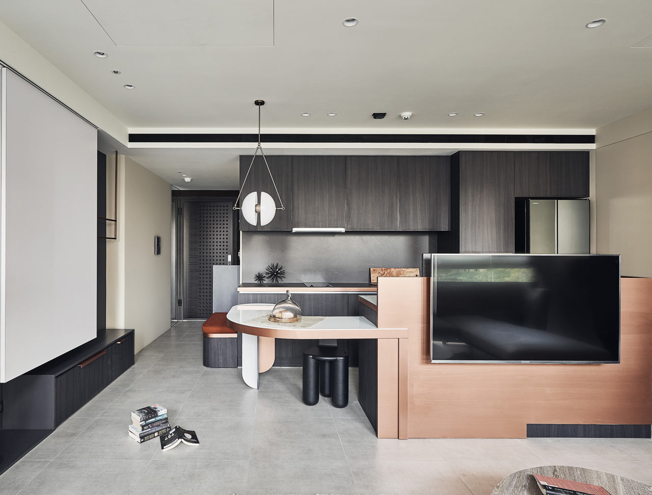 A Compact Taipei Apartment Full of Curvy Details
