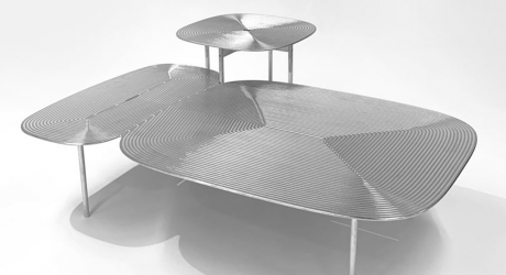 The Collate Table Collection Uses Aluminum as a Playful Canvas