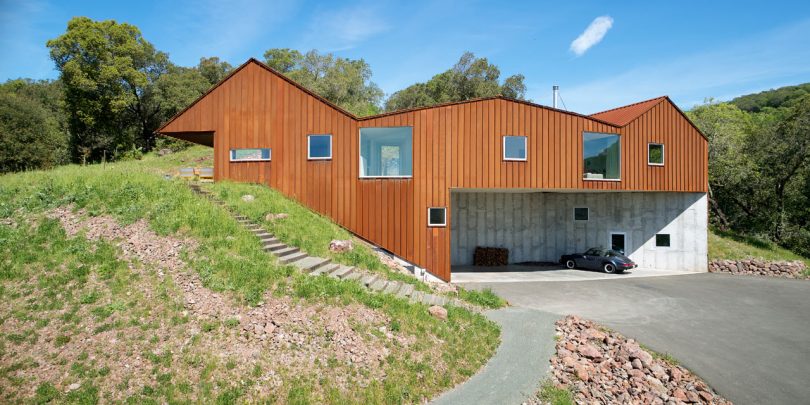 A Rusted Triple-Roof House in Sonoma, California