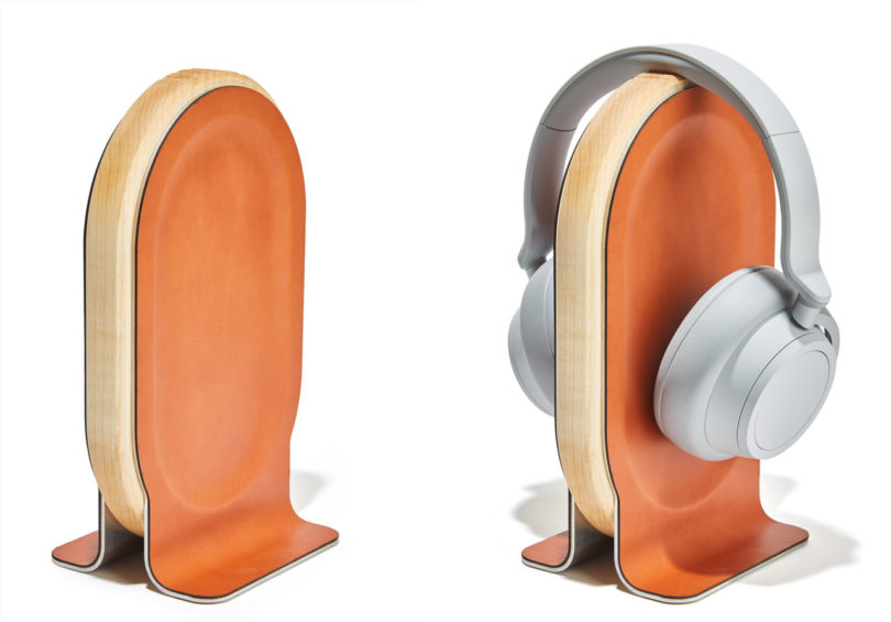 Wooden Headphone Stand - Wood & Leather