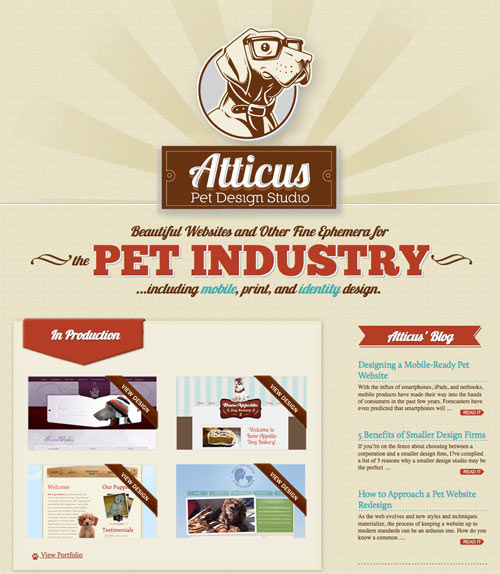 Modern Pet Web Design from Atticus Pet Design Studio