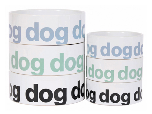 Helvetica Dog Bowls, Food Bins, and Treat Tins