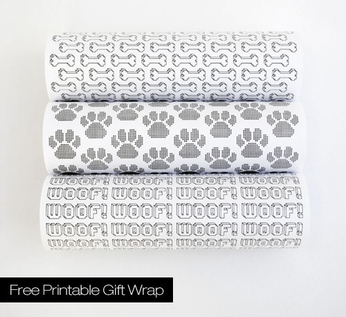 FREE Printable Dog themed Wrapping Paper Printables