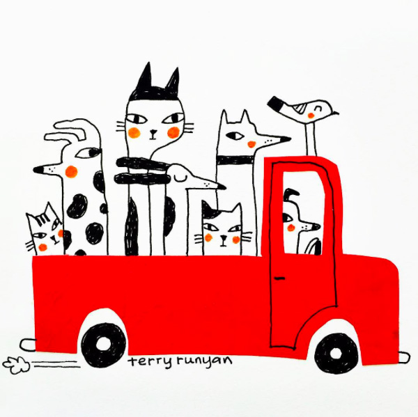 Dog Illustration by Terry Runyan