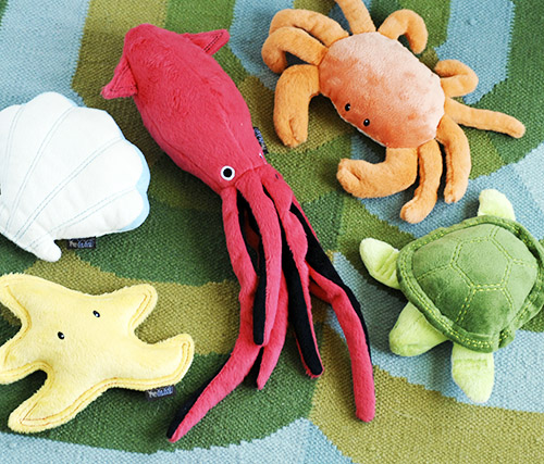 Under the Sea Plush Dog Toy Collection from P.L.A.Y.