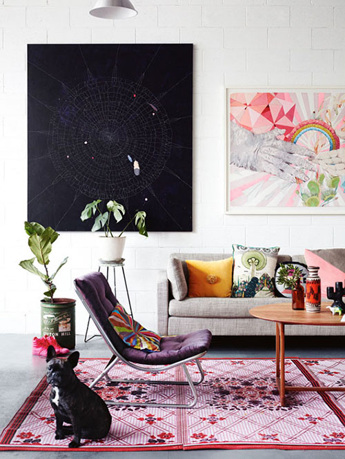 Spotted: Frenchie in an Art-Filled Home