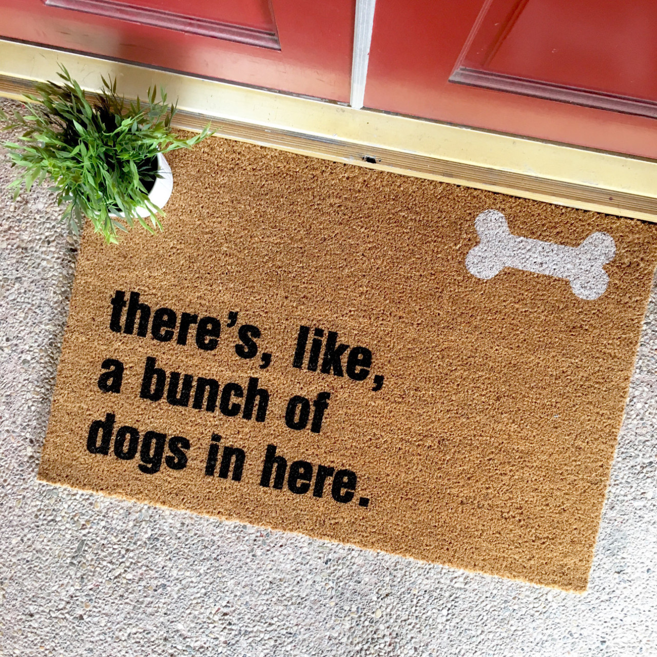 Bunch of Dogs in Here Doormat from The Cheeky Doormat