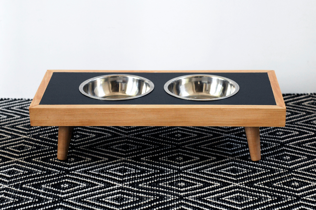 Elevated Dog Feeder Raised Dog Bowls Mid Century Modern 