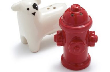 Dog and Hydrant Salt and Pepper Shaker