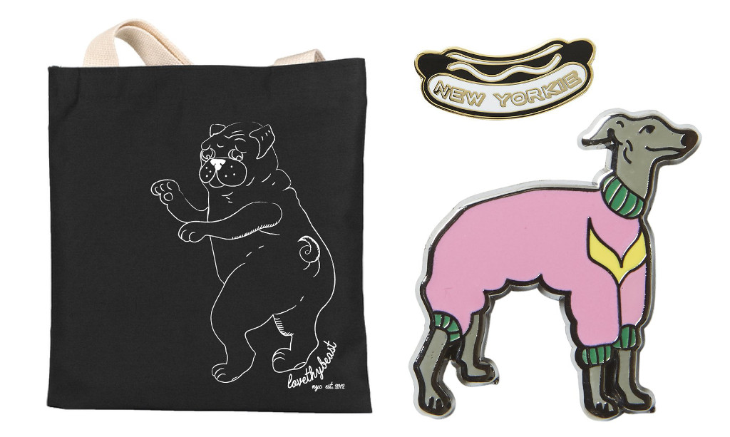 Illustrated Dog Tote Bags And Enamel Pins From Lovethybeast