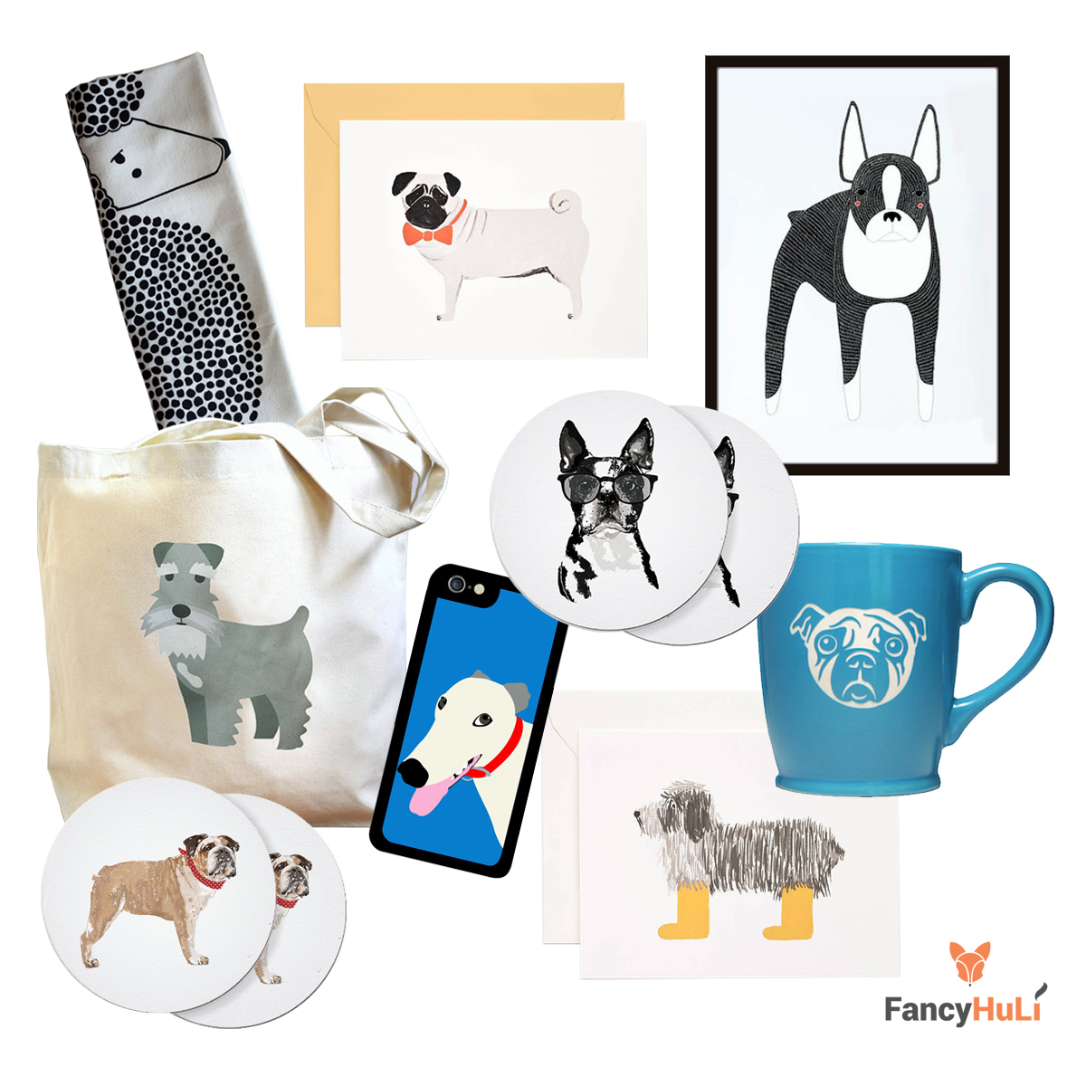 Modern Dog-Themed Gifts and Decor from Fancy HuLi
