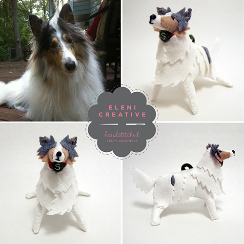 Custom Stitched-Felt Dogs by Eleni Creative