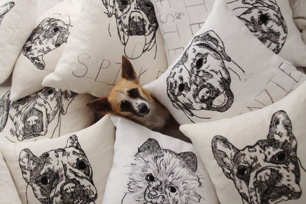 Custom Embroidered Pet Pillows from Hyla Frank