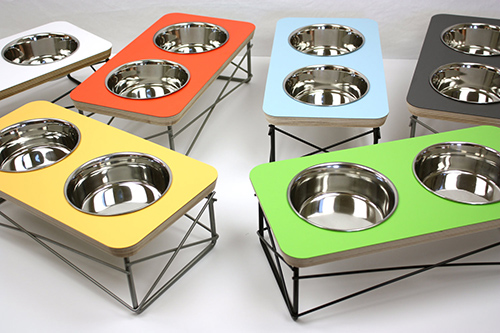 mid century modern dog bowls