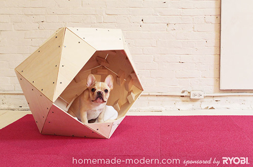 DIY Geometric Wooden Dog House
