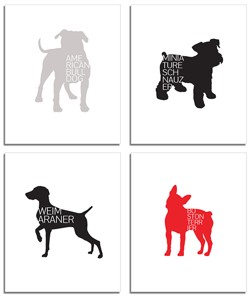 Modern Typographic Dog Breed Posters from Petswag