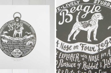 Hand-Lettered Dog Breed Prints by Debbie Kendall