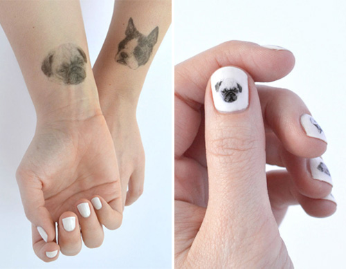 Temporary Dog Tattoos and Nail Art from Hello Harriet