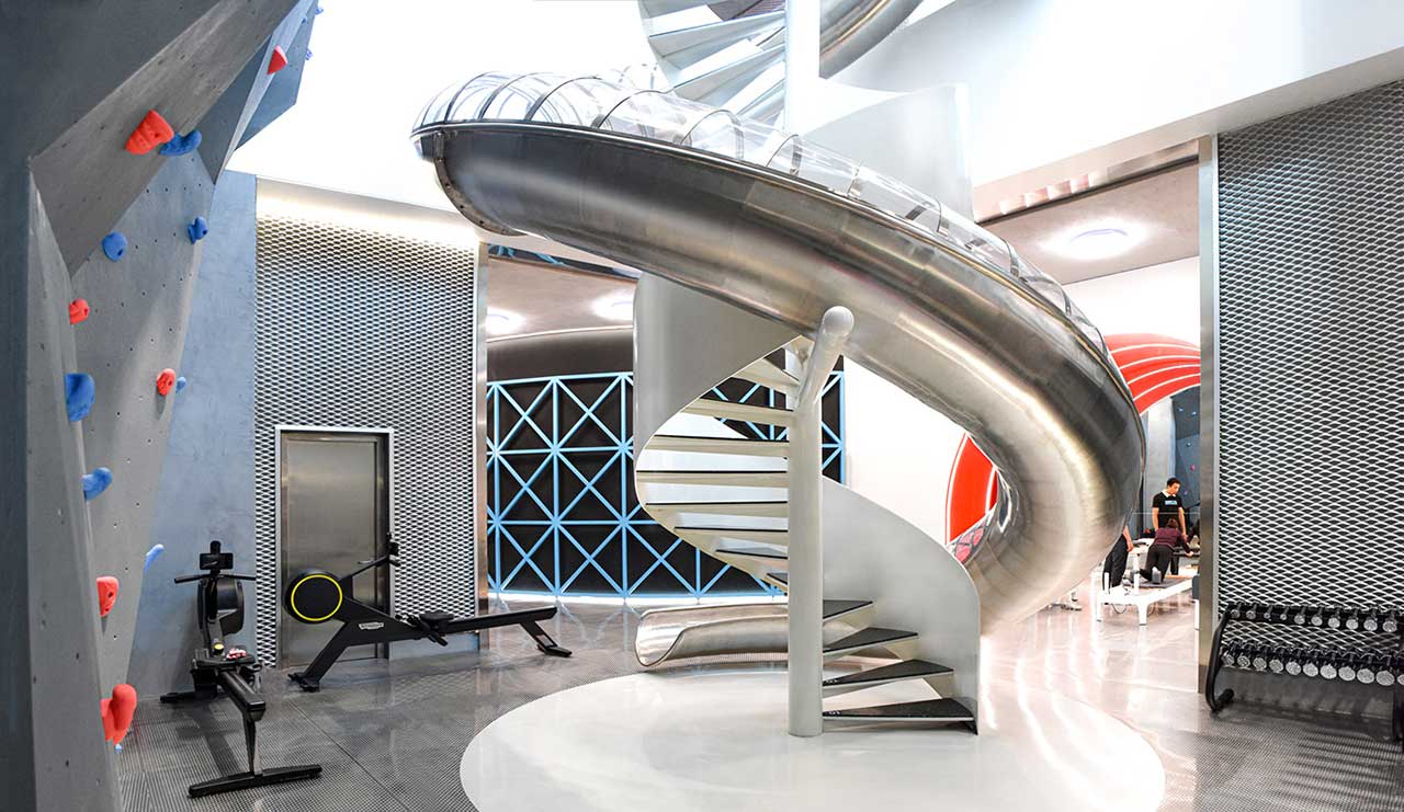 A Two-Story Gym in Beijing That Comes Complete with a Slide