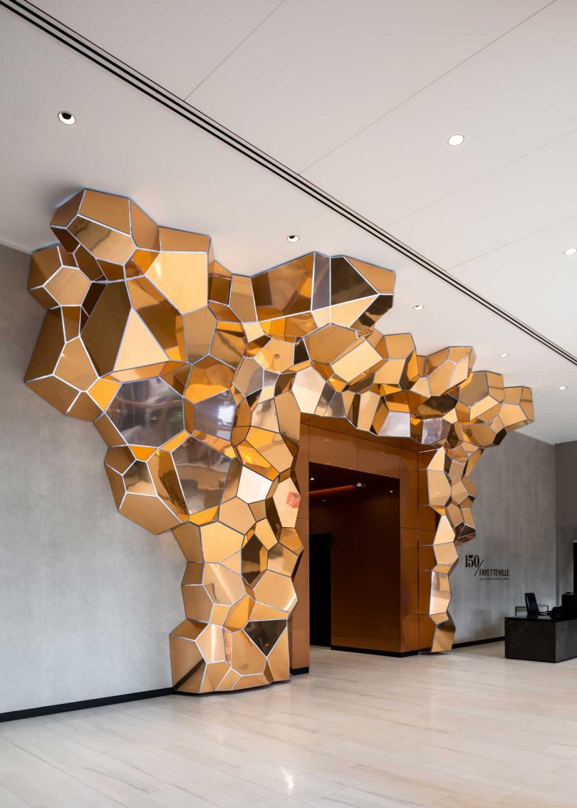 SOFTlab Creates a Copper Crystalline Structure to Greet Visitors